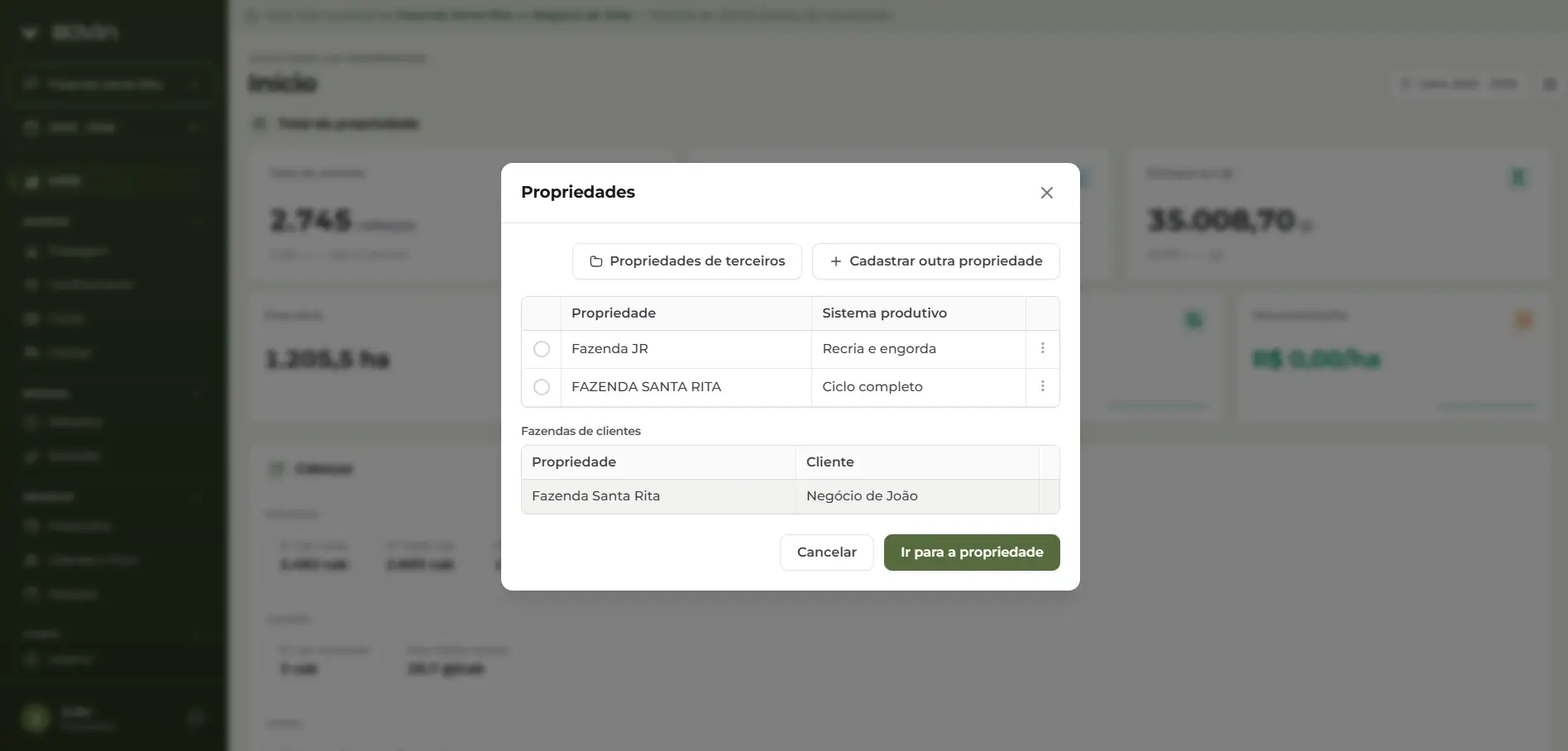 Registra todas as suas propriedades